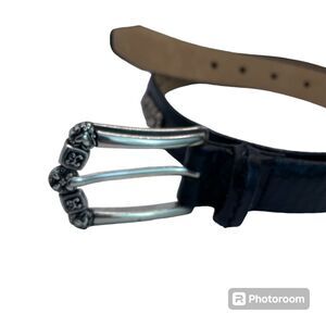 Brighton Black Leather Embossed Belt Size M/30‎ B7203